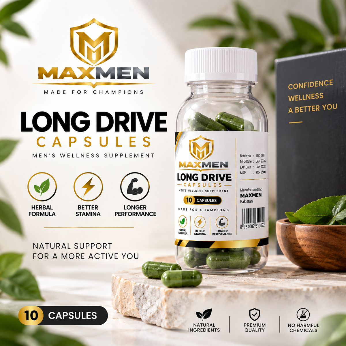 MAXMEN Long Drive Capsules – 10 Capsules